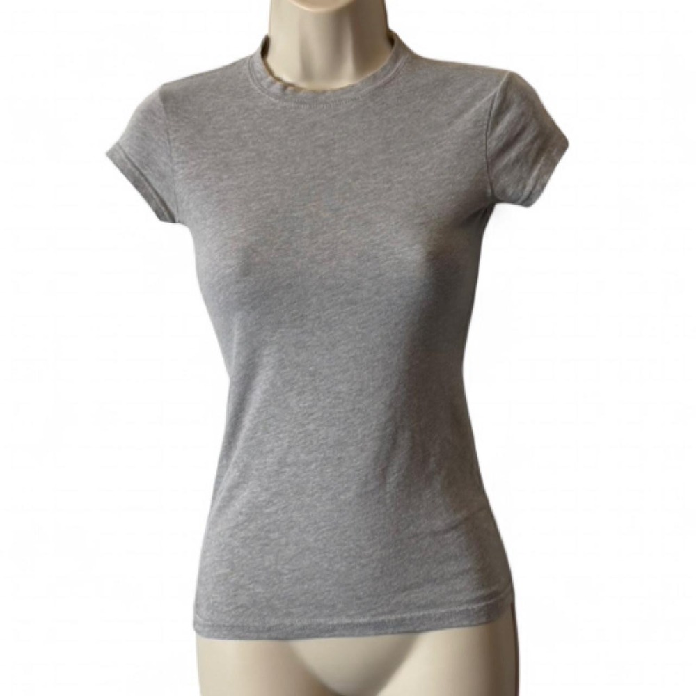 Rare Vintage Y2K Wet Seal Gray Fitted Baby Tee, Women's Size S